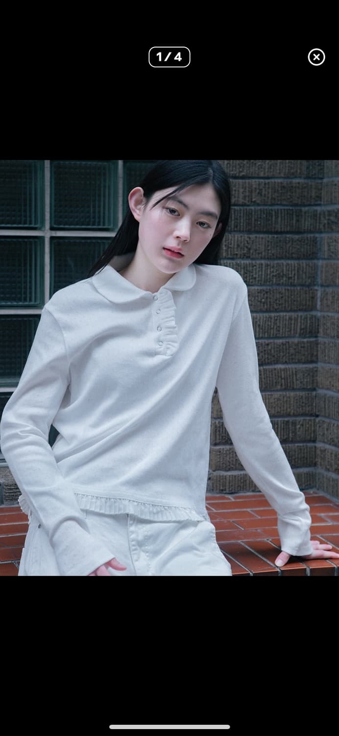 오헤시오 라운드카라 프릴티셔츠 상품이미지1