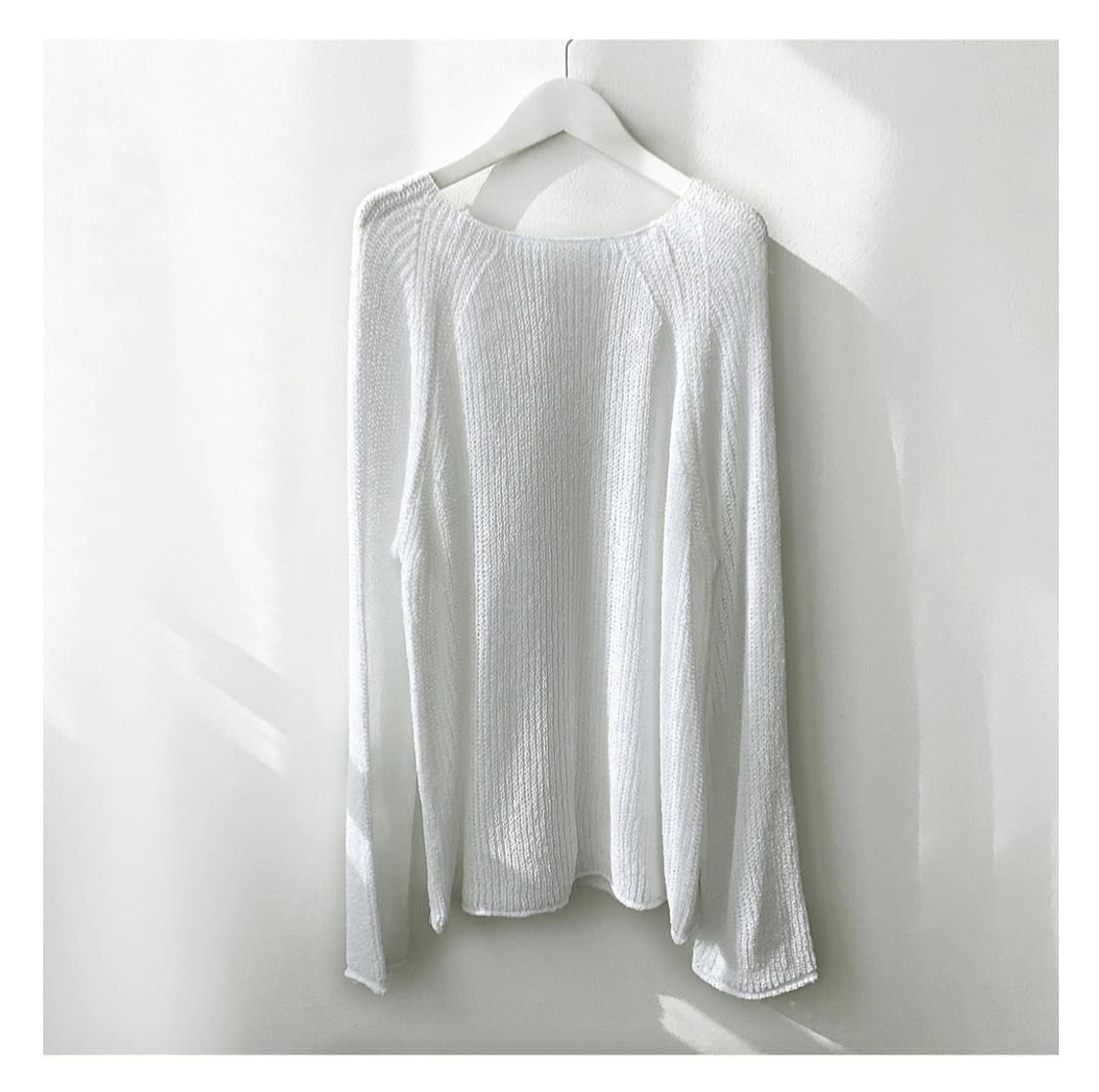 릿킴 원더원더 보트넥 루즈핏 부클 그물 니트 [아이보리] _미착용 새상품 상품이미지3