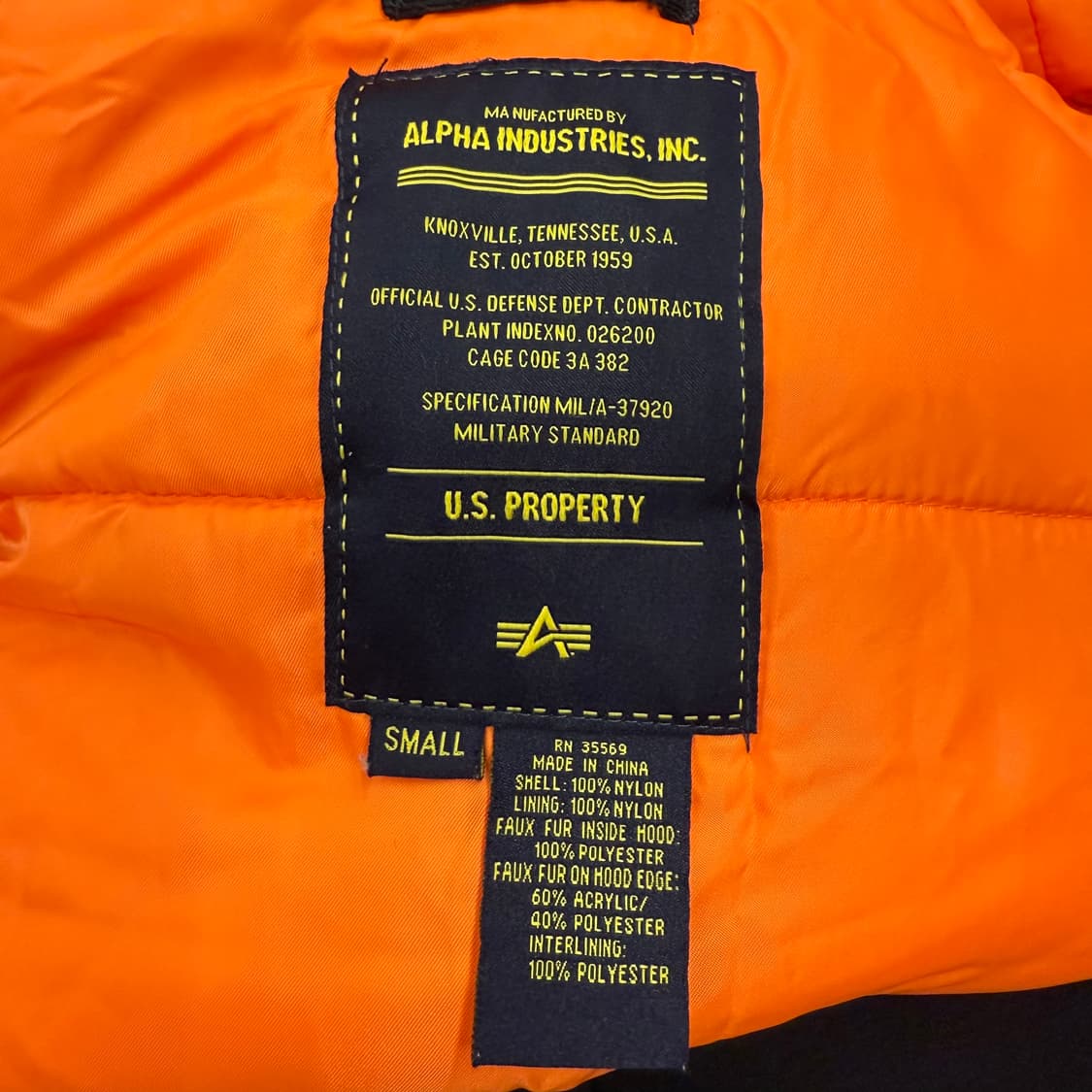 [정품/S] 알파인더스트리 블랙 퍼 후드 패딩 점퍼 b10 상품이미지5