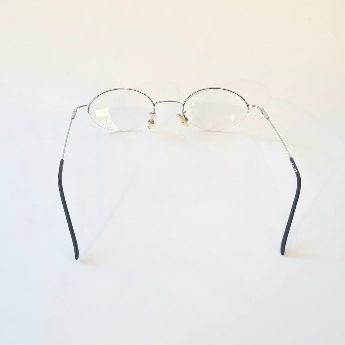 데드스탁 슬림한 빈티지 실버 반무테 안경테  494 상품이미지7