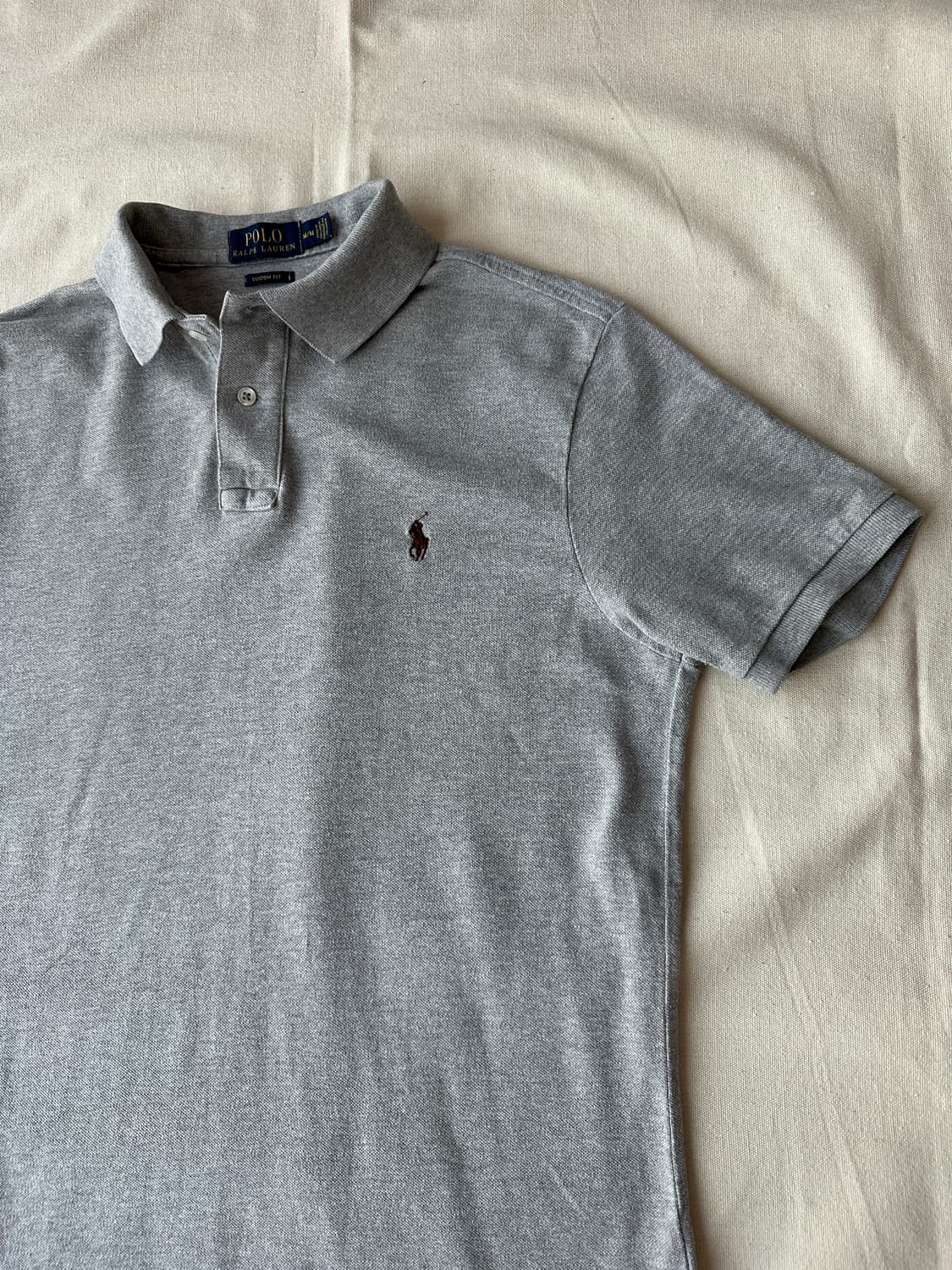 폴로 랄프로렌 반팔 카라티 그레이 커스텀핏 M 상품이미지5
