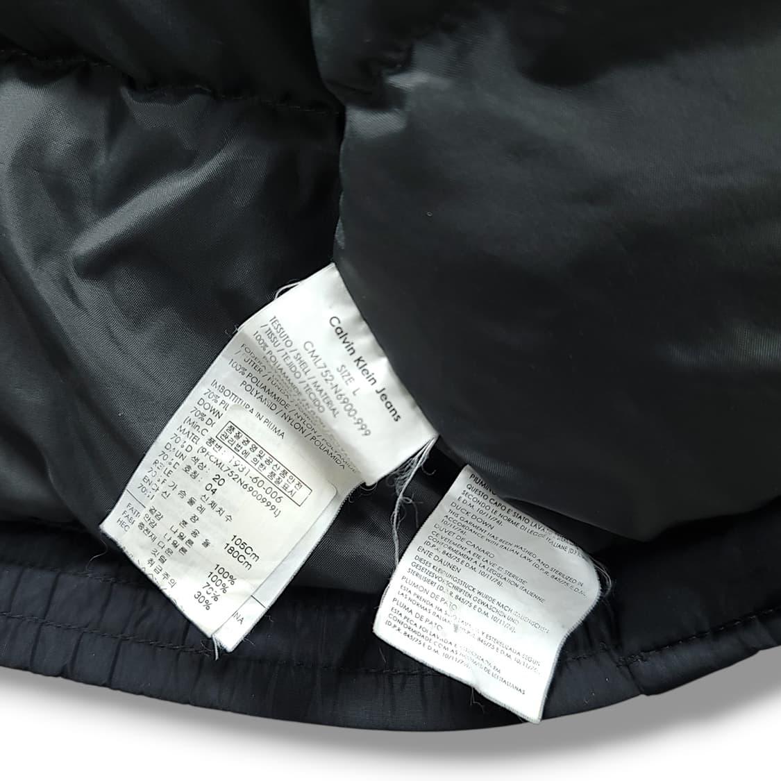 [L] 캘빈클라인 블랙 멀티포켓 나일론 쉘 다운 자켓 상품이미지9