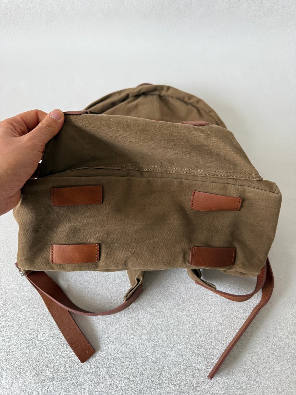 하이드아웃(HIDE OUT) 코튼&레더 백팩(이태리 레더) 상품이미지5