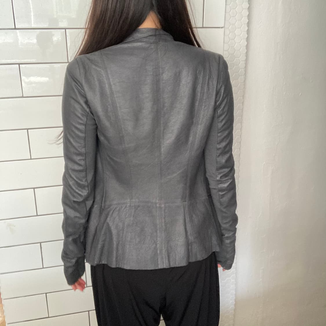 릭오웬스 레더 드레이프 자켓 상품이미지4