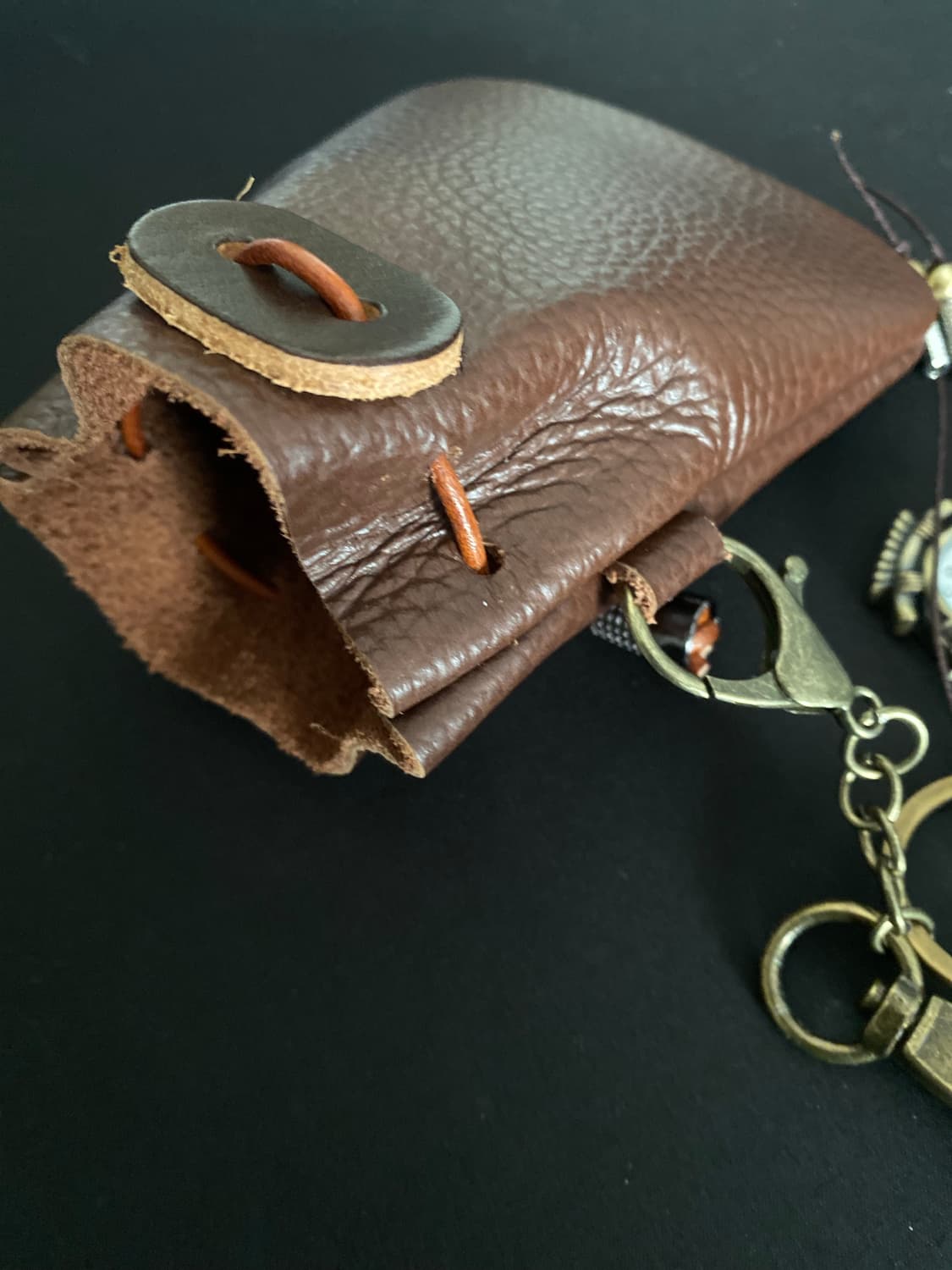 빈티지 가죽 파우치 키링 상품이미지3
