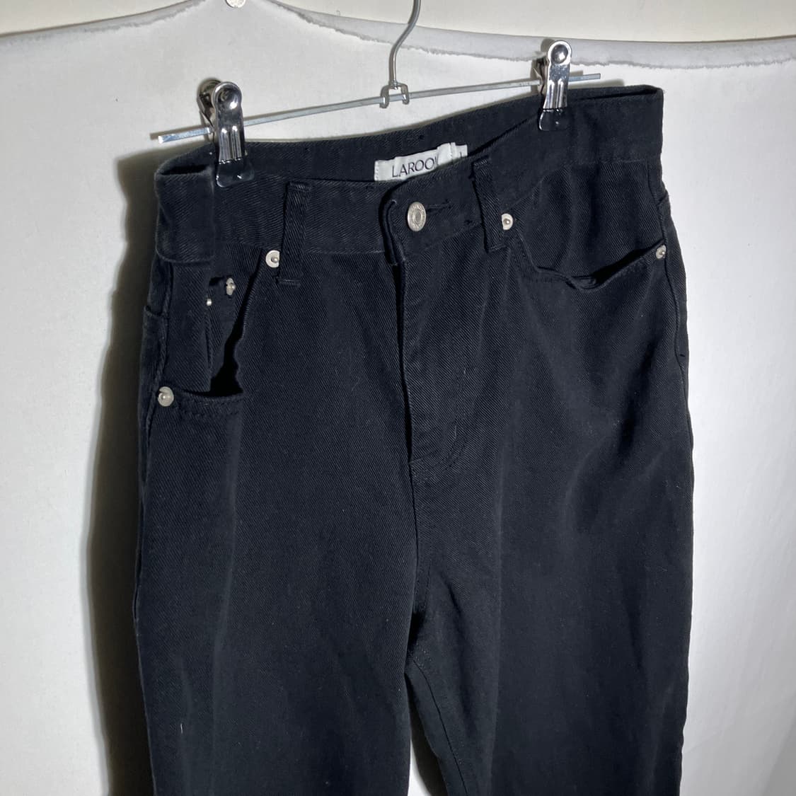1)LAROOM 라룸 흑청 데님 와이드 청바지 상품이미지1