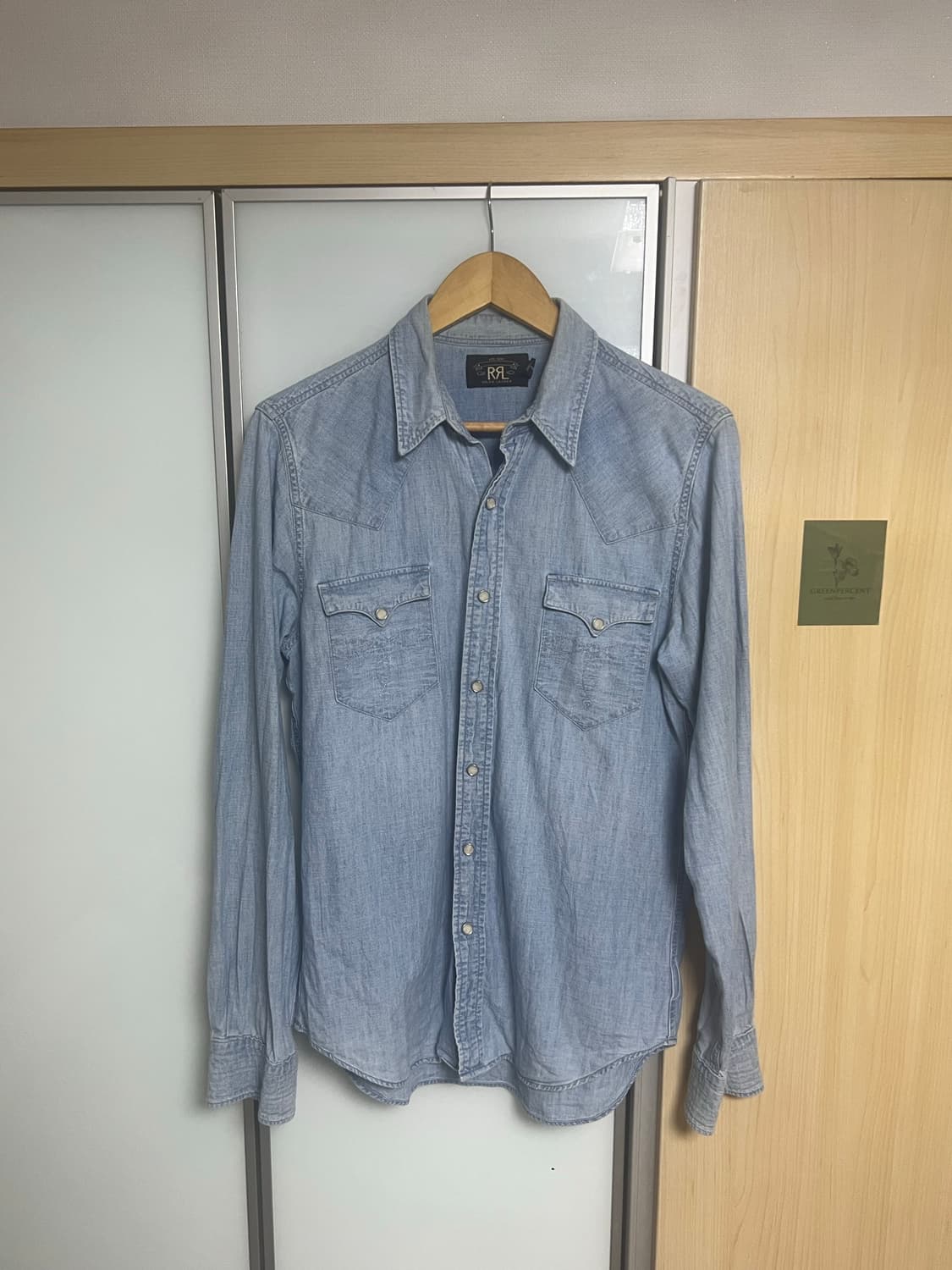 RRL 슬림 샴브레이 웨스턴 셔츠 상품이미지2