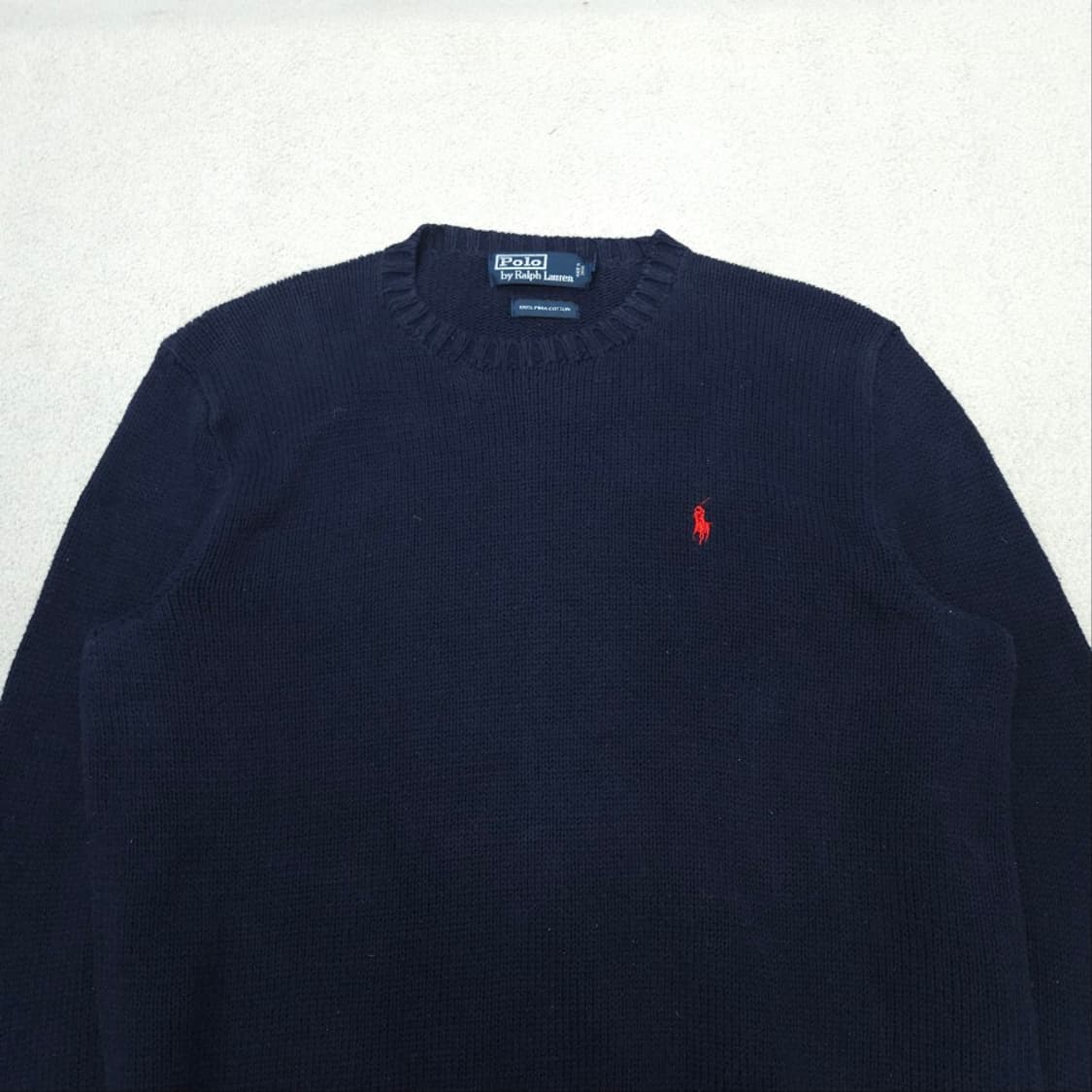폴로 랄프 로렌 피마 코튼 니트 S 네이비 상품이미지2