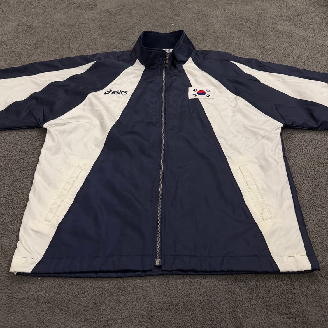 [ 정품/M ] 아식스 올드스쿨 국대 로고 배색 바람막이 상품이미지2