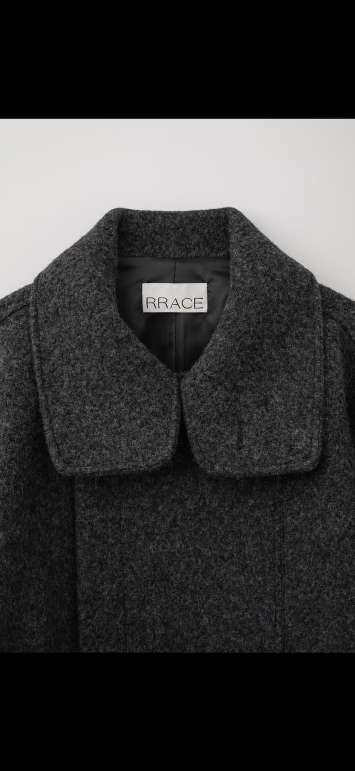 rrace 레이스 퍼넬넥 하프 코트 차콜 상품이미지3