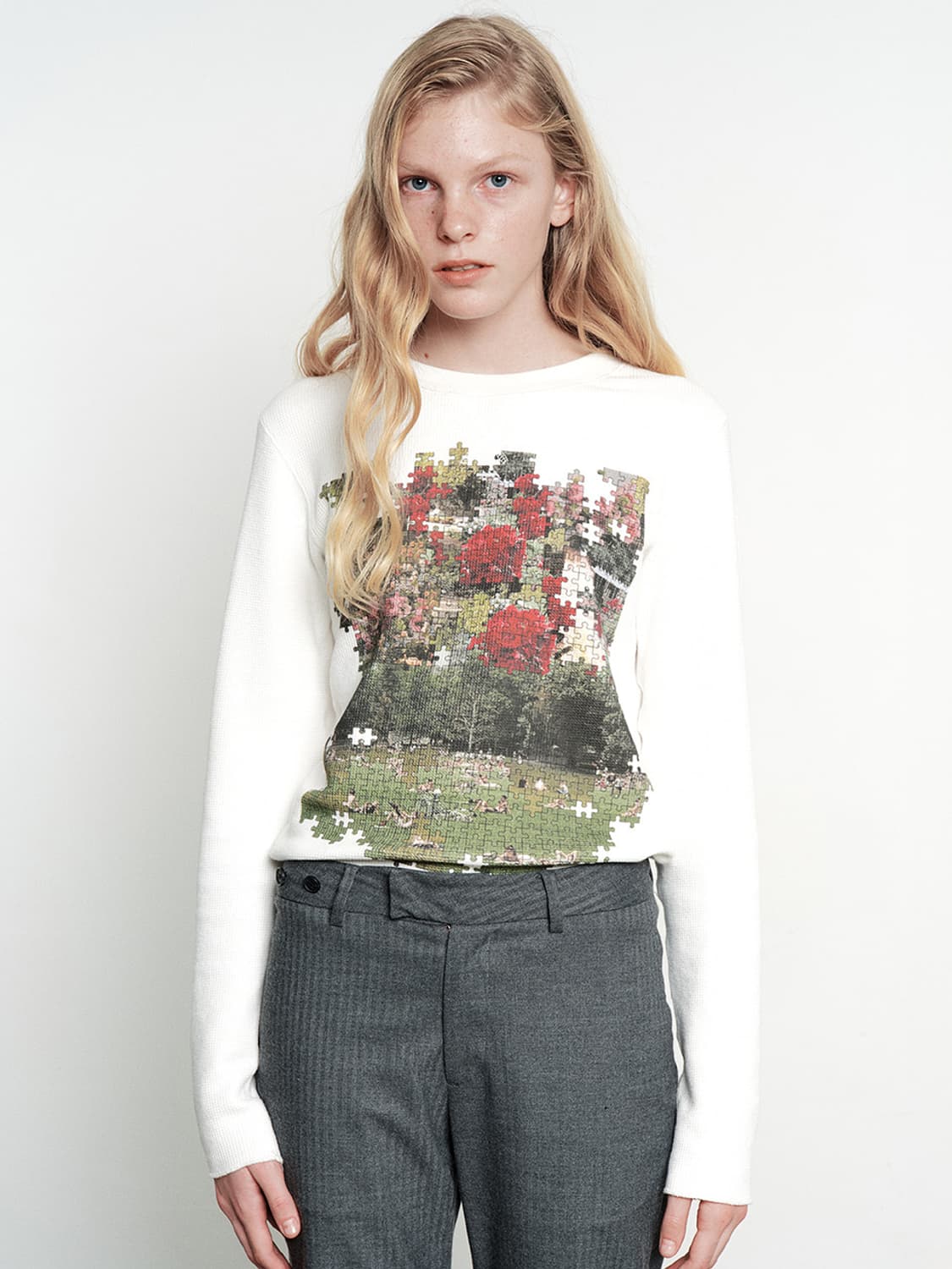 마지셔우드 와플 퍼즐 프린트 롱슬리브 상품이미지8