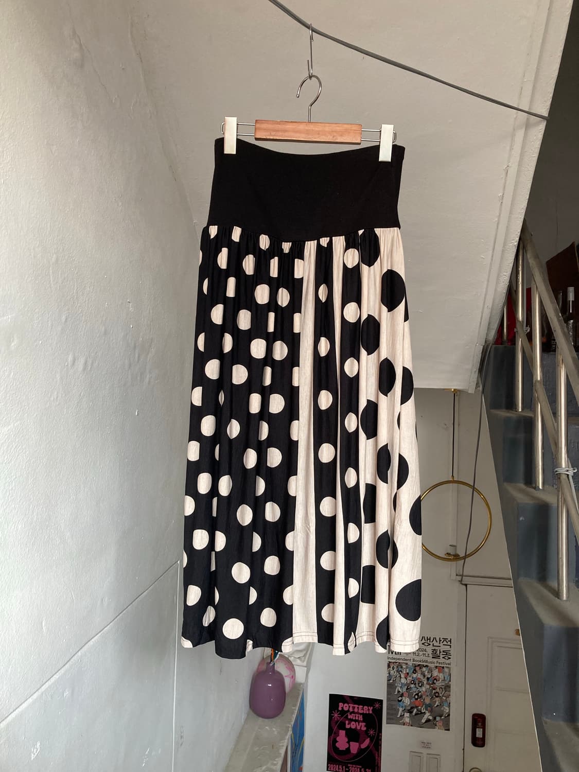 땡땡이 도트 롱 투웨이 원피스•스커트 상품이미지2