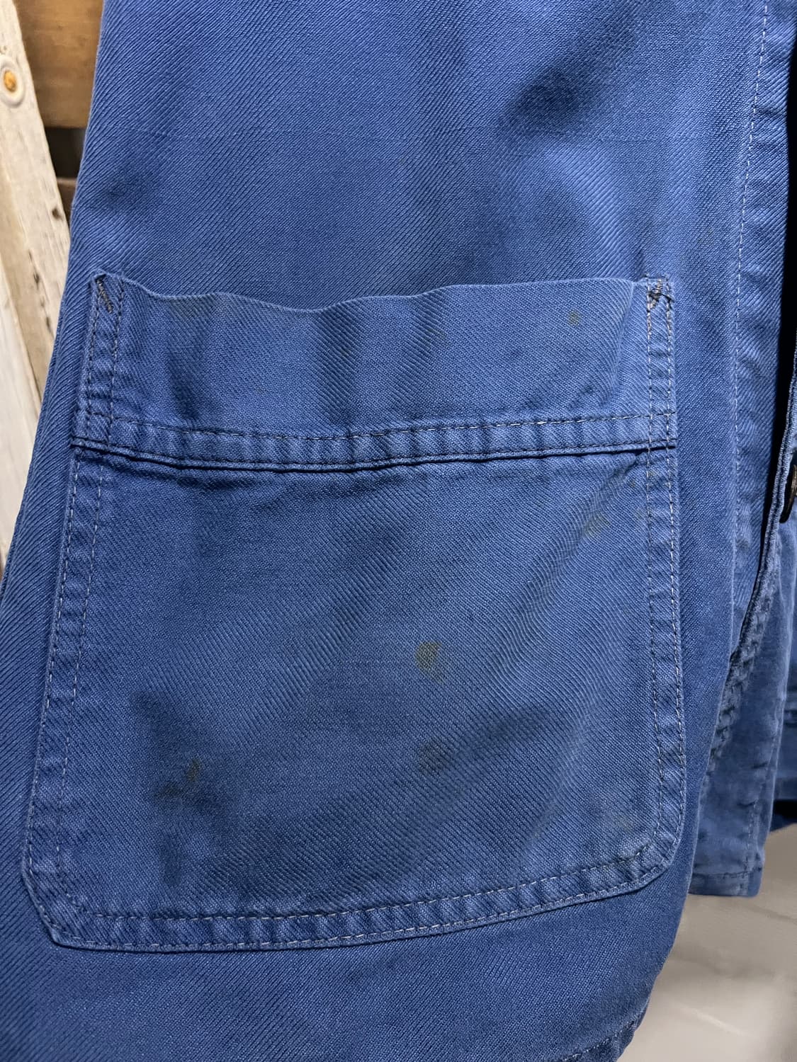 [M]90's 빈티지 워싱 3포켓 프렌치 워크 자켓 상품이미지4