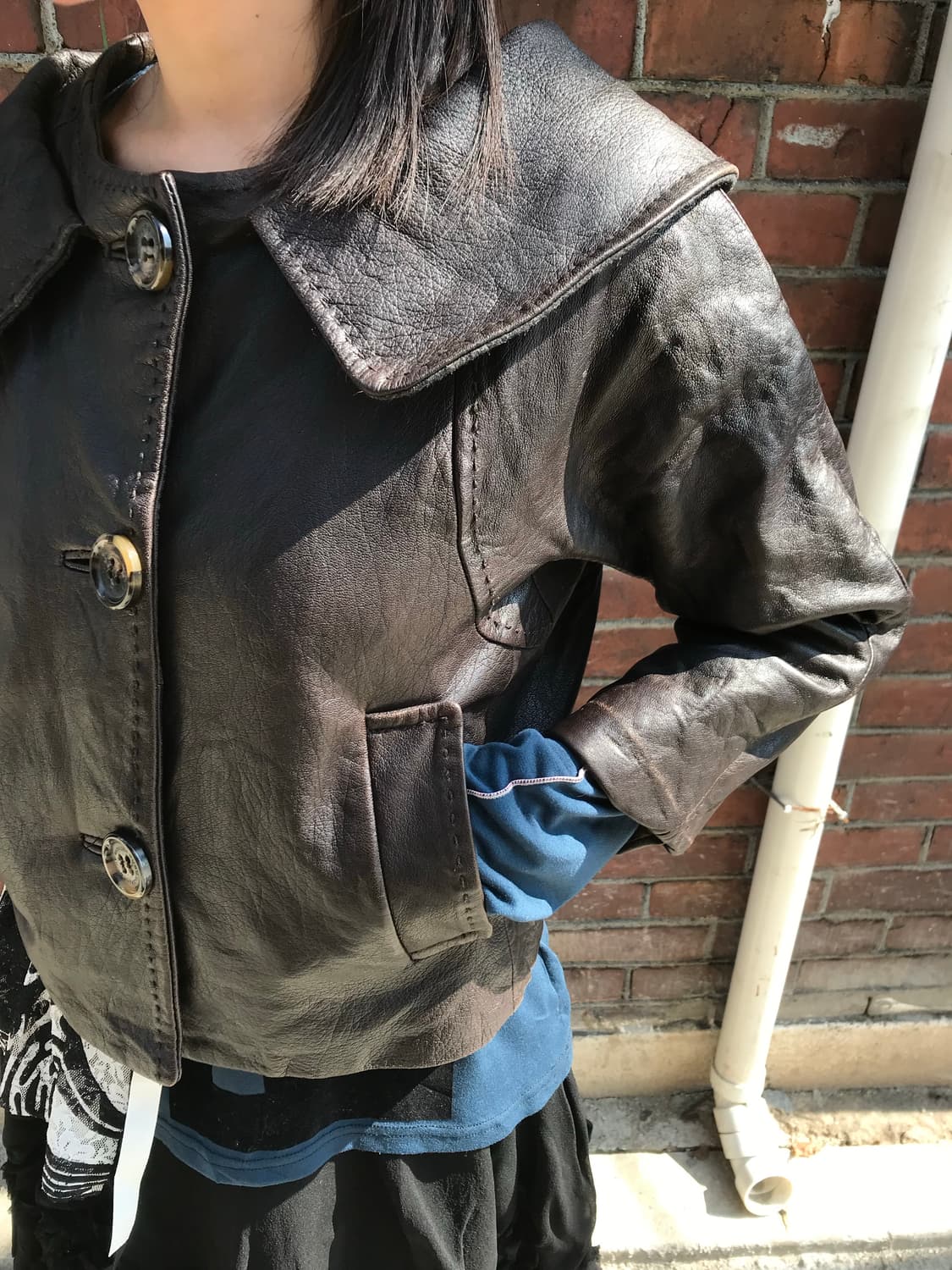 vintage real leather jacket 상품이미지7