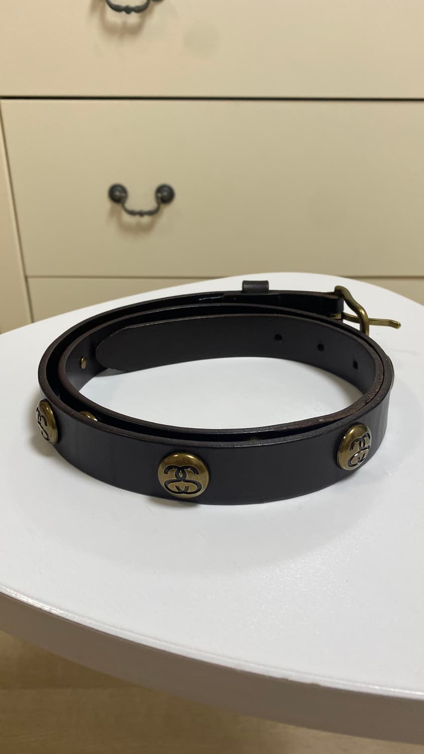 [S/M] 스투시 SS 링크 스터드 벨트 브라운 상품이미지2