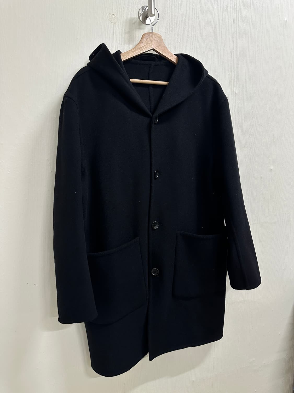 TI FOR MEN 캐시미어 후드 코트 블랙 L 상품이미지4