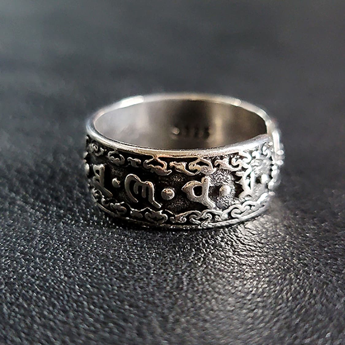 Karma 실버 남자 엔틱 빈티지 명품 수호신 불교 반지 상품이미지3