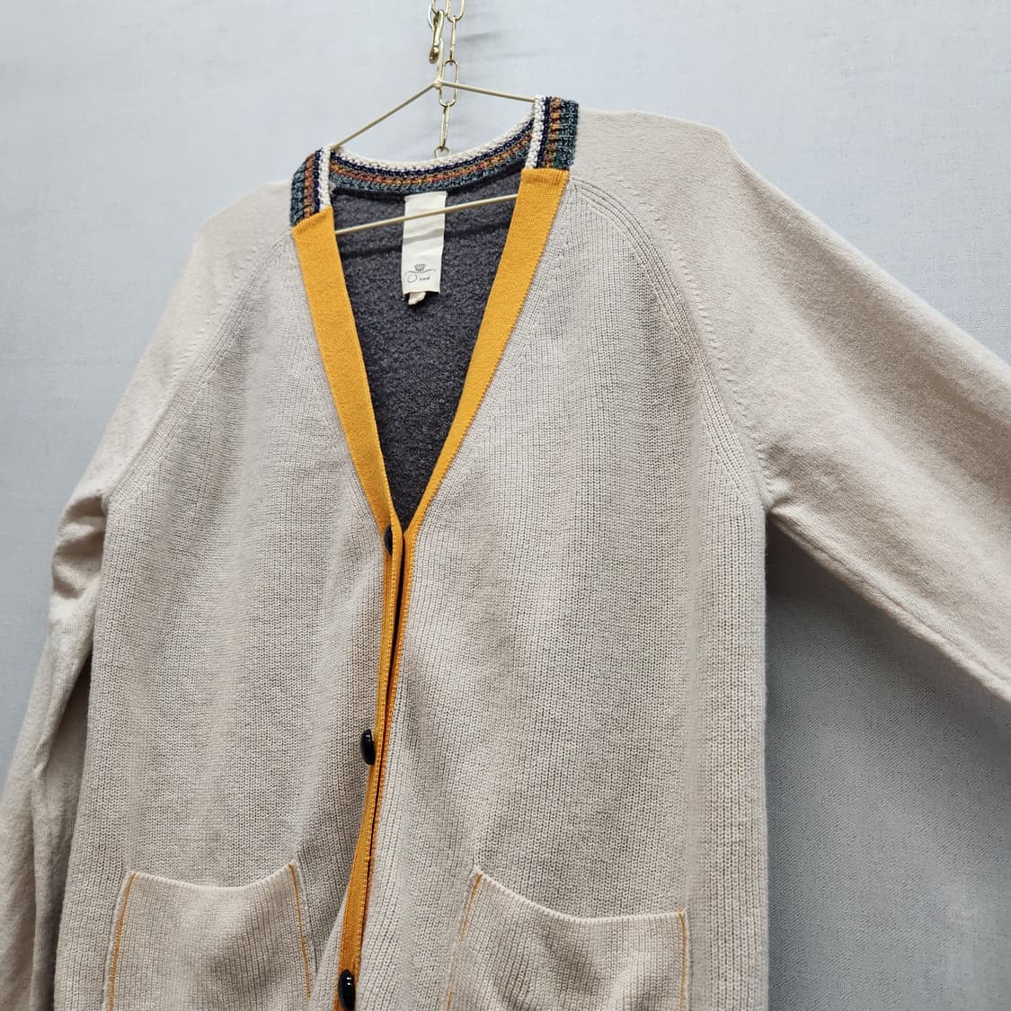 오즈세컨 투톤 울 가디건 2(L) 상품이미지3