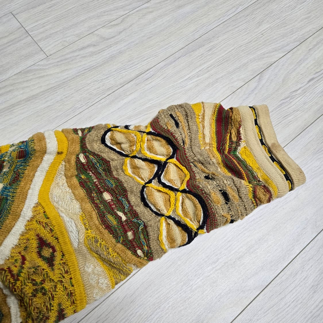 90s Coogi 멀티컬러 3D 케이블니트가디건 상품이미지5