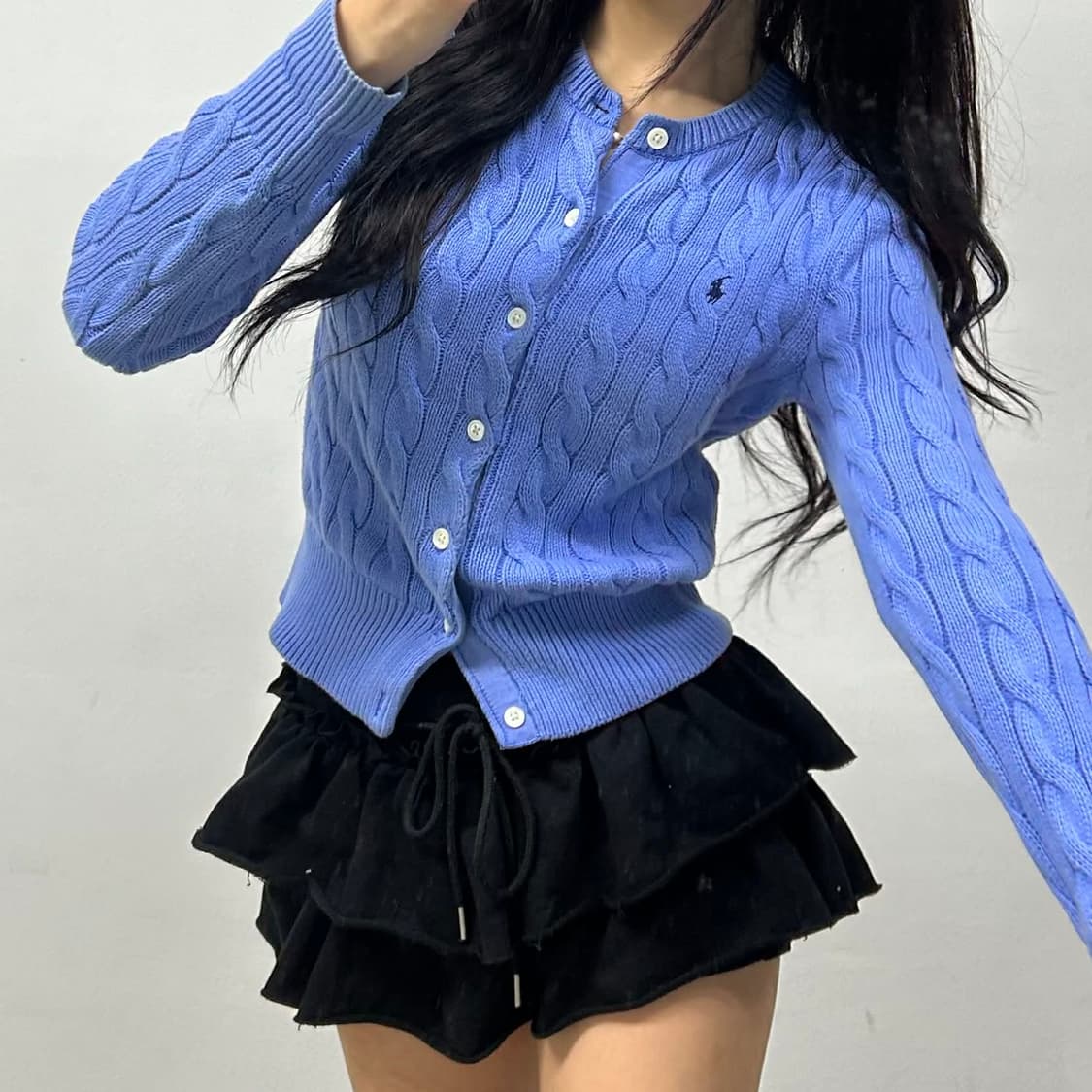 폴로 랄프로렌 신형 큐알택 케이블 걸즈 니트 가디건(S) 상품이미지3