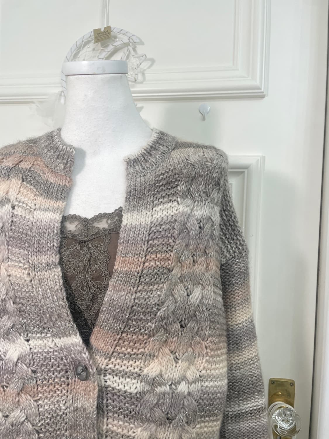 mute stripe glitter grandma cardigan 상품이미지8