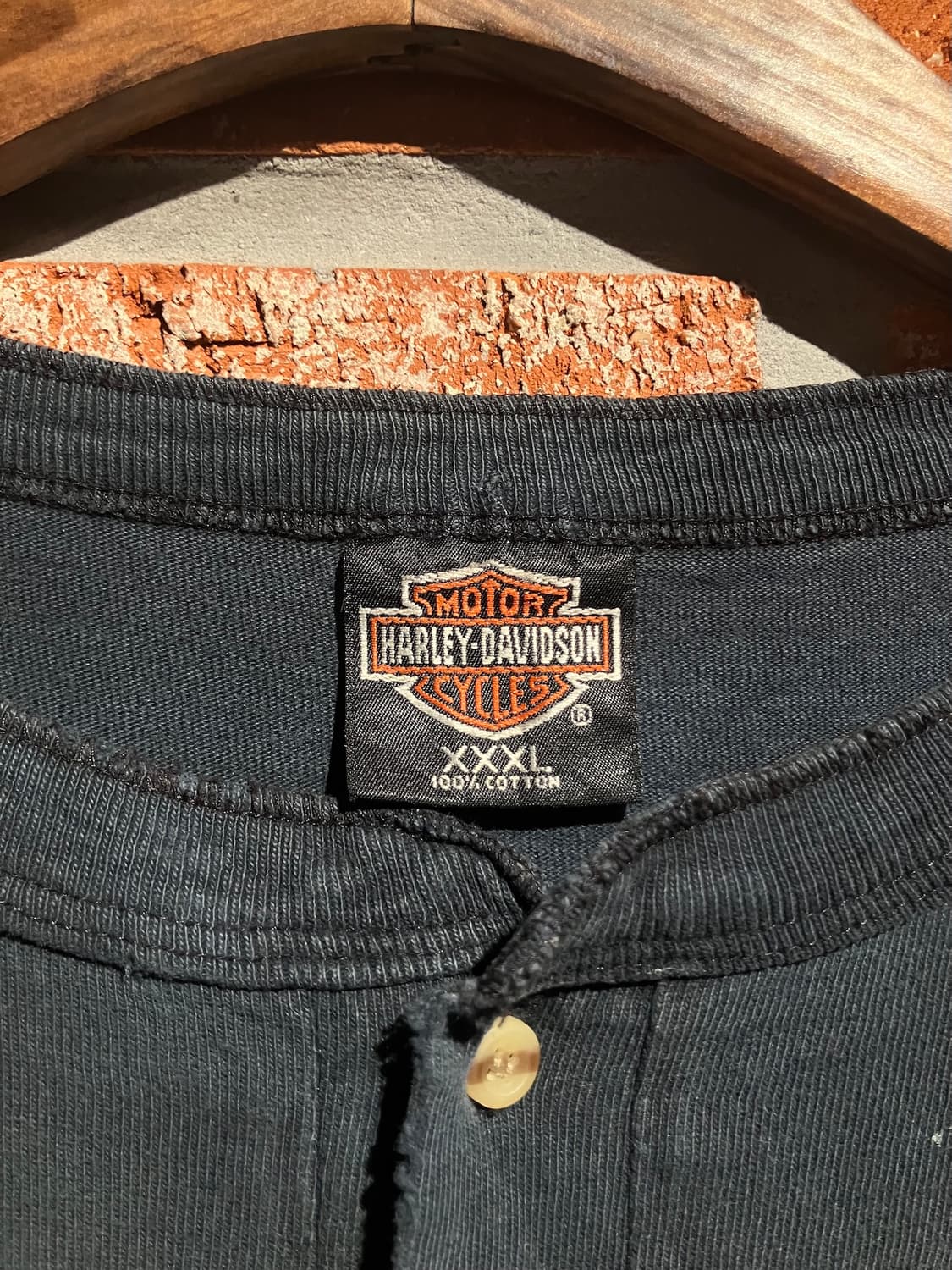 3XL 90s USA 빈티지 할리 데이비슨 헨리넥 반팔 티셔츠 상품이미지9