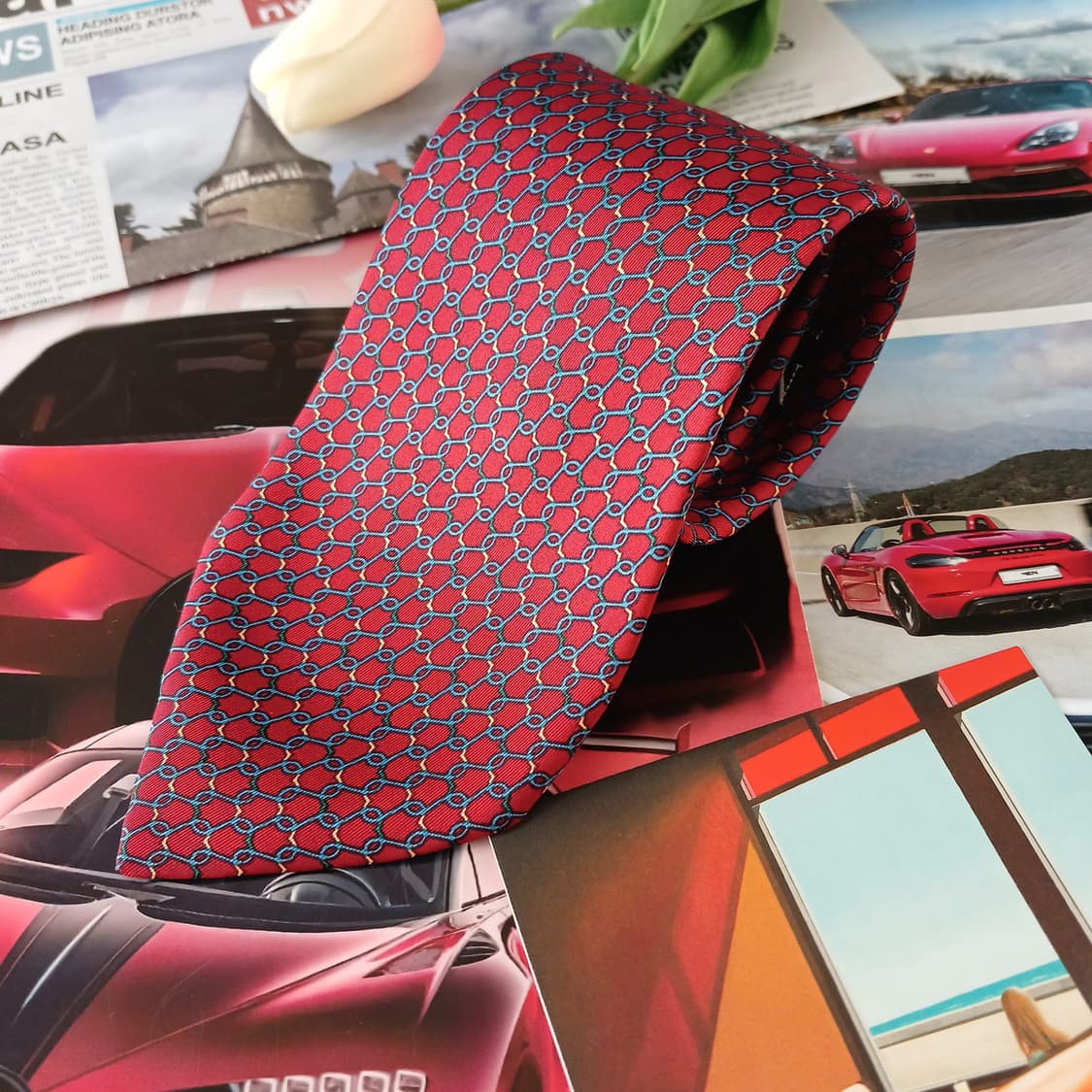 니나리치 실크 마이크로 패턴 넥타이 8.6cm A+~A등급 A19169
 상품이미지2