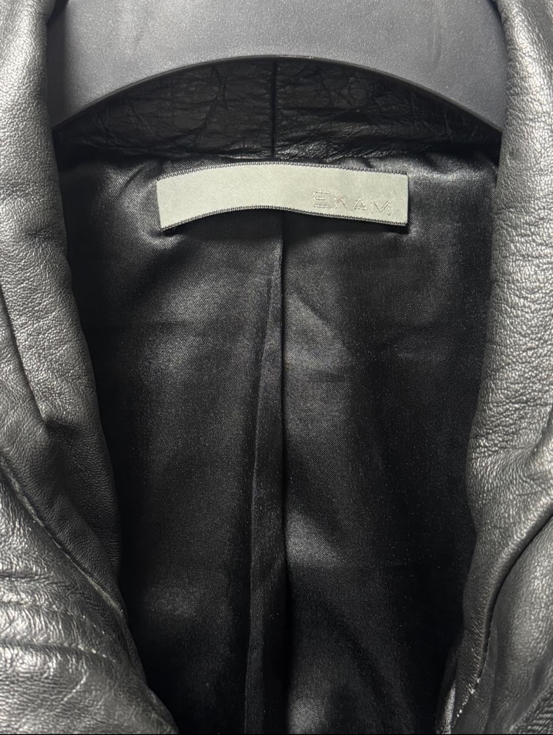 Ekam 비대칭 레더 자켓 상품이미지3