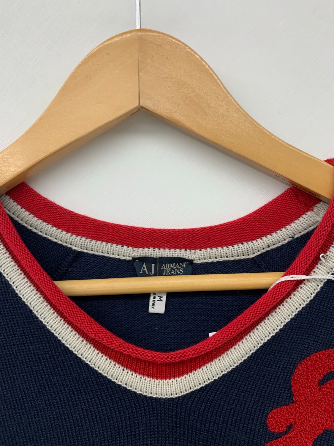 Armani jeans 90s 패치 니트(made in italy) 상품이미지4