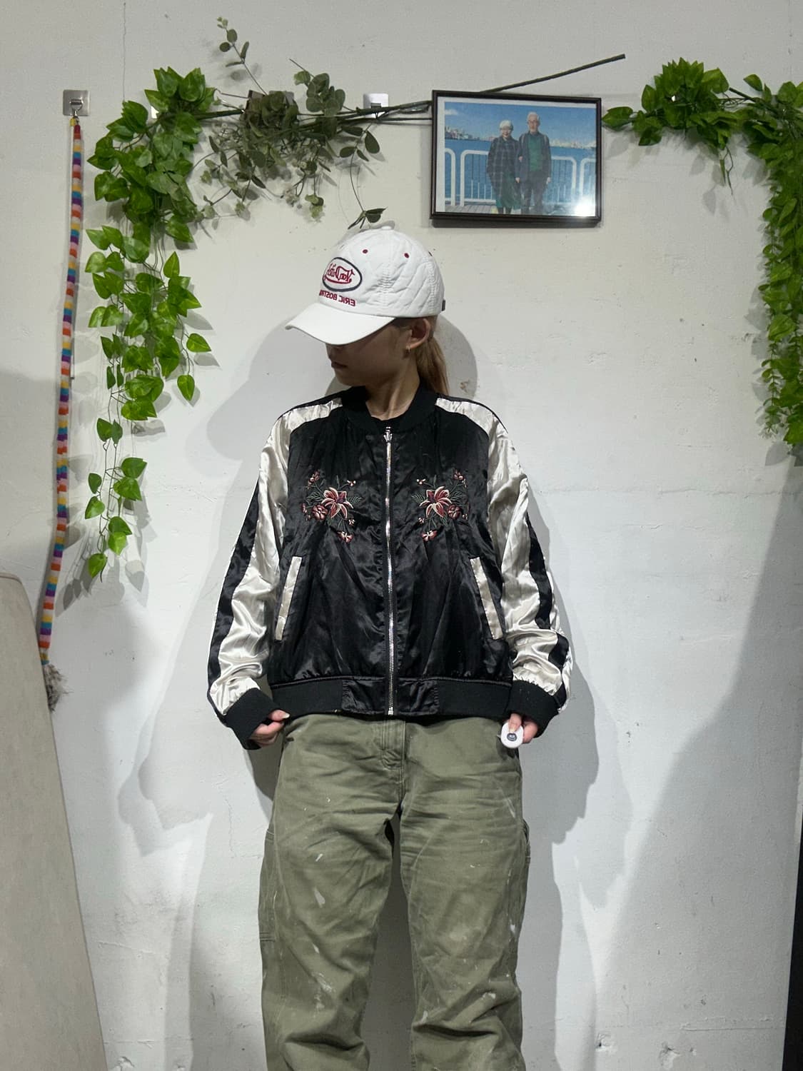 일본 빈티지 블랙 카키 리버시블 스카잔 자켓  상품이미지2