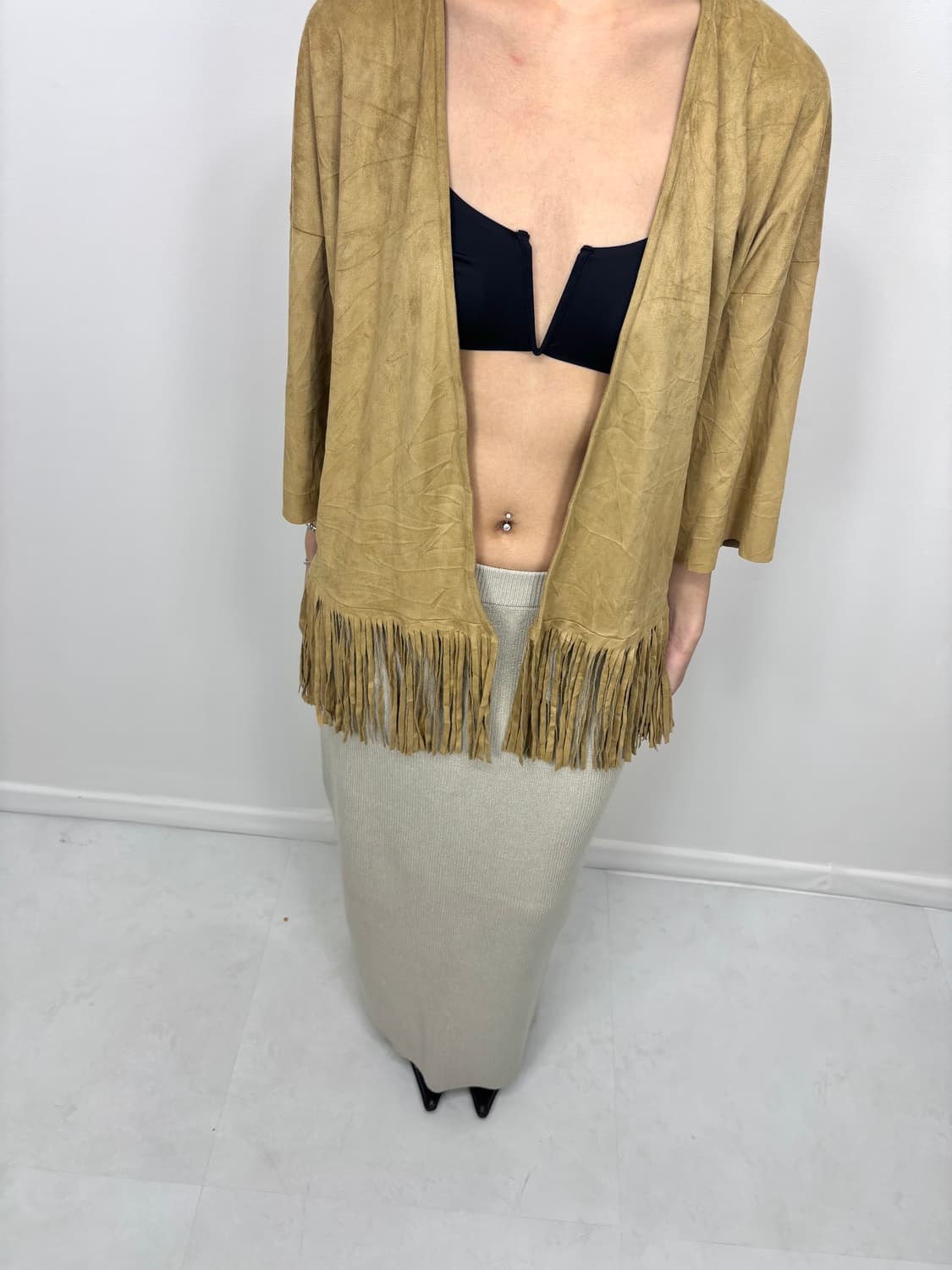 TASSEL SUEDE OPEN SHIRT CARDIGAN 상품이미지5