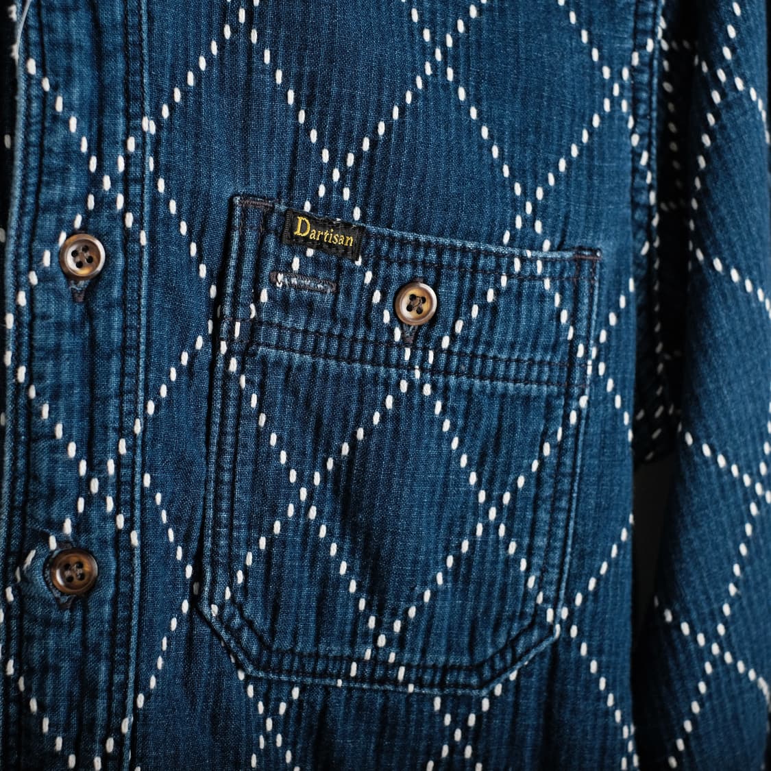 스튜디오다치산 유즈드 인디고 도비 셔츠 38사이즈 상품이미지5