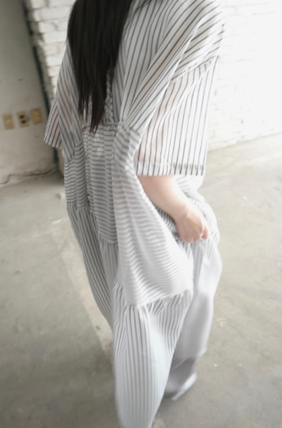 에프터먼데이 see-through stripe dress 상품이미지3