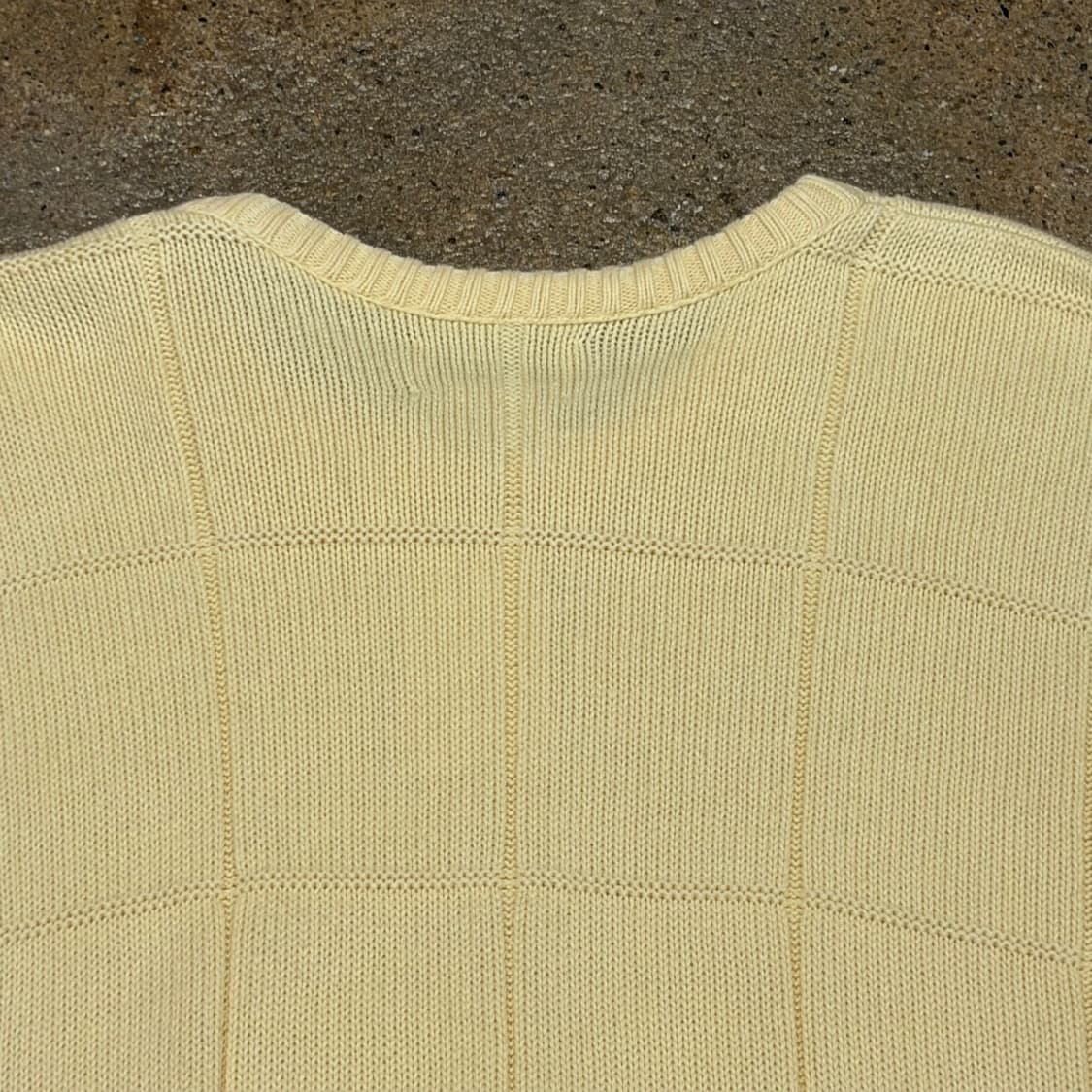 90s Made in USA 빈티지 엘엘빈 연노랑 코튼 니트 상품이미지7
