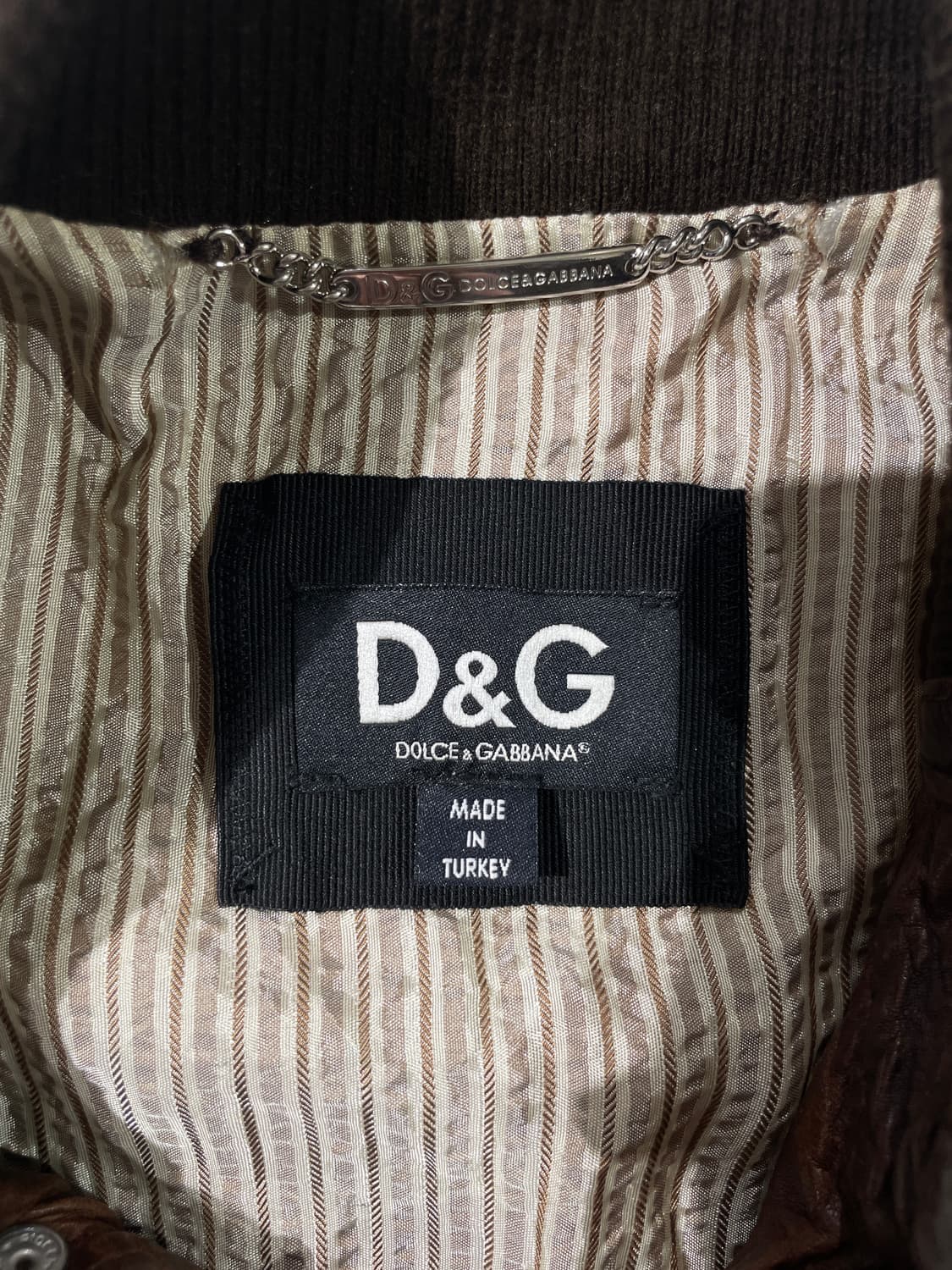 돌체 앤 가바나 브라운 글로시 아넬로 램 레더 자켓 상품이미지7