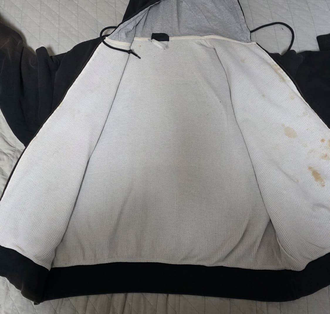 [OS] 빈티지 디키즈 더블페이스 써멀 후드집업 트래쉬드 페이드 블랙 상품이미지7