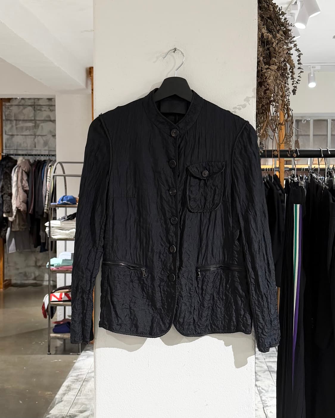 프라다 블랙 실크 버튼 자켓 상품이미지1