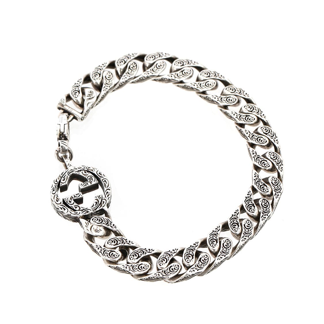 구찌 인터로킹 체인팔찌 G로고 실버팔찌 19호 454245 상품이미지1