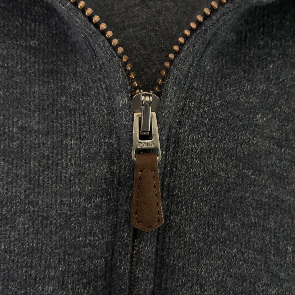Polo  폴로 랄프로렌 자수 코튼 차콜 반집업 니트 상품이미지4