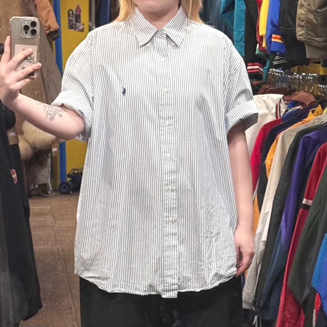 [HI] 폴로 랄프로렌 반팔셔츠 스트라이프 블루  상품이미지2