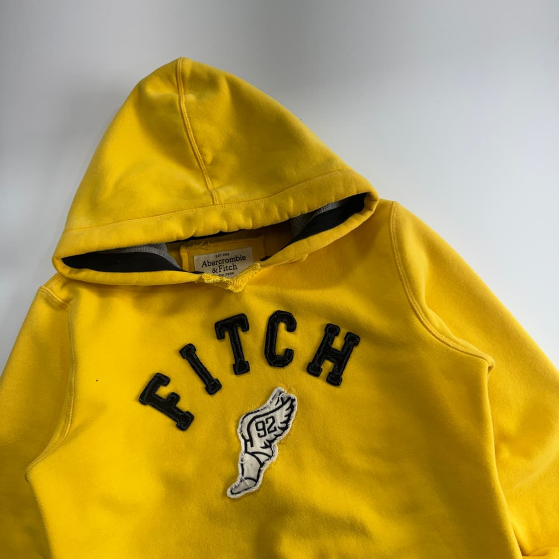 Abercrombie 아베크롬비 스펠아웃로고 옐로우 후드티  상품이미지4