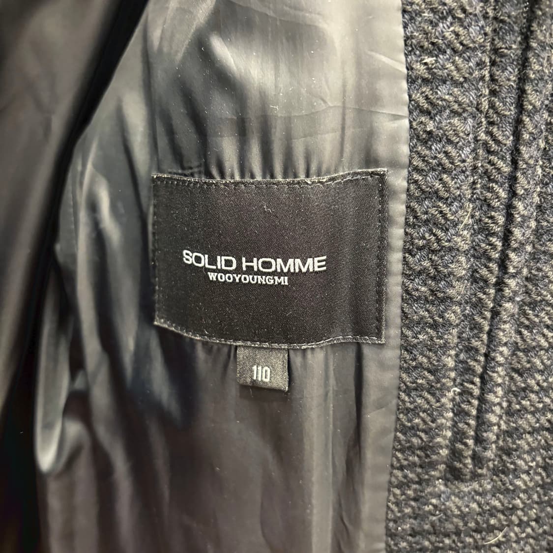 솔리드옴므 패딩 점퍼 하운드투스 텍스처 탈부착 이너 리브 디테일 블랙 상품이미지7