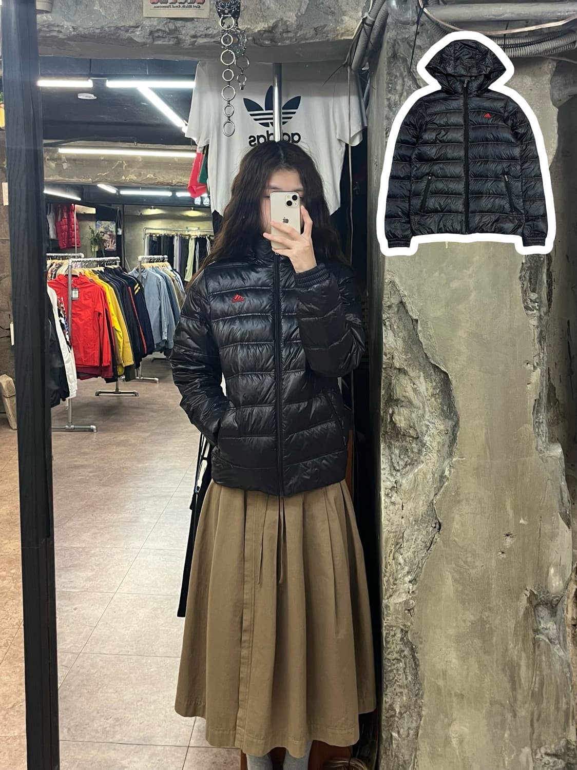 아디다스 구스 다운 경량 패딩 블랙 90 #csz2297  상품이미지1