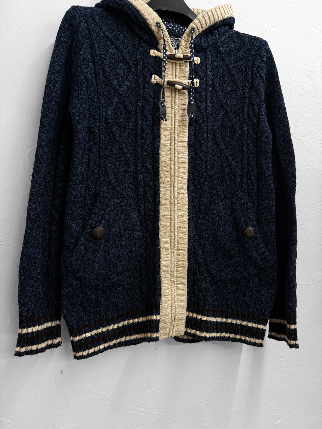 JPN 더플 니트 후드집업 상품이미지3