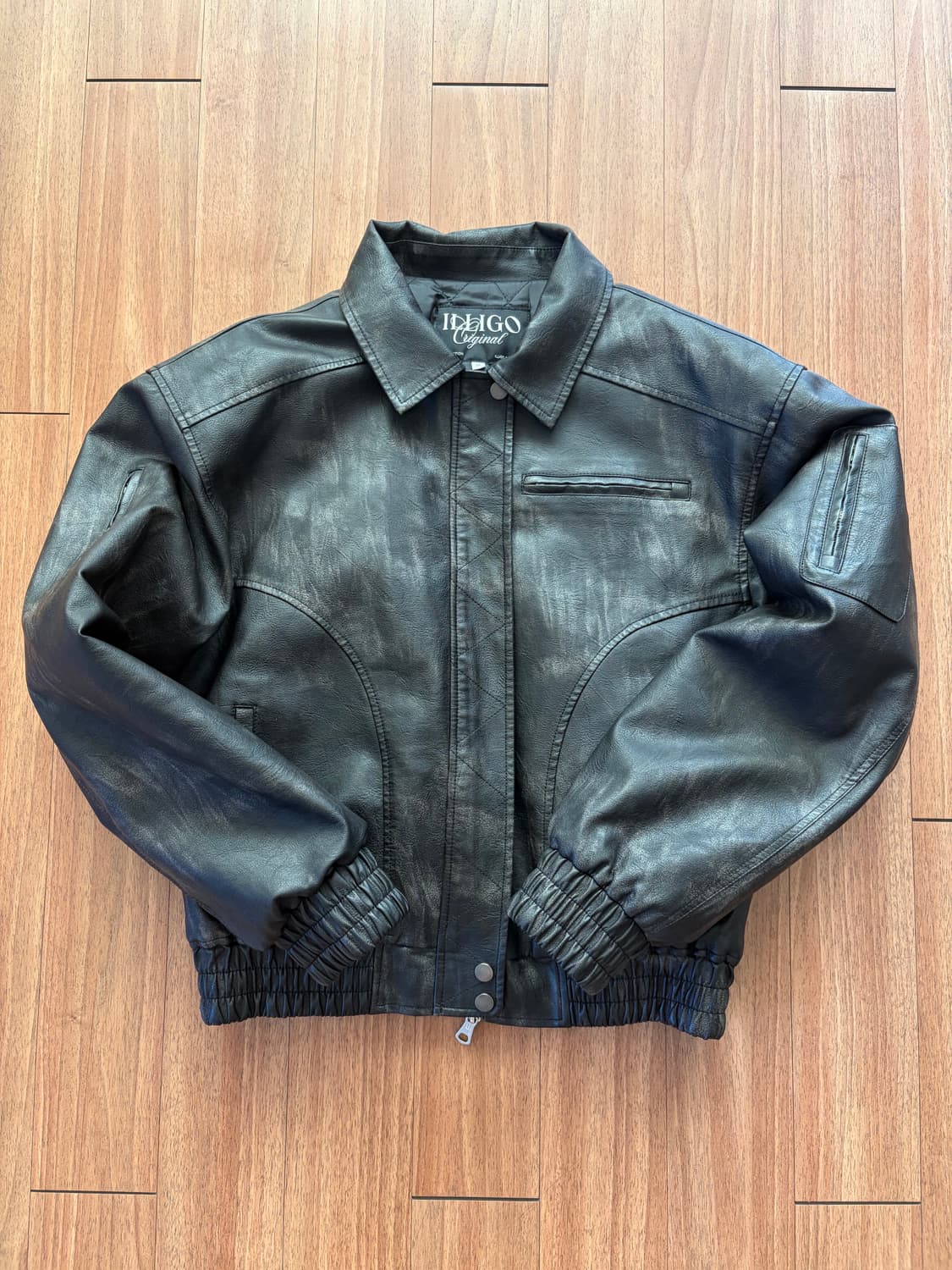 일리고 크롭 레더자켓 상품이미지1