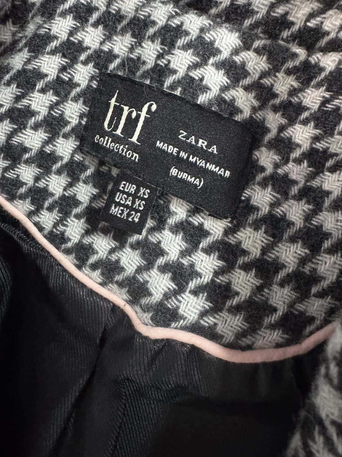 여성 자라 ZaRa 하운드투스 체크 패턴 코트 상품이미지3