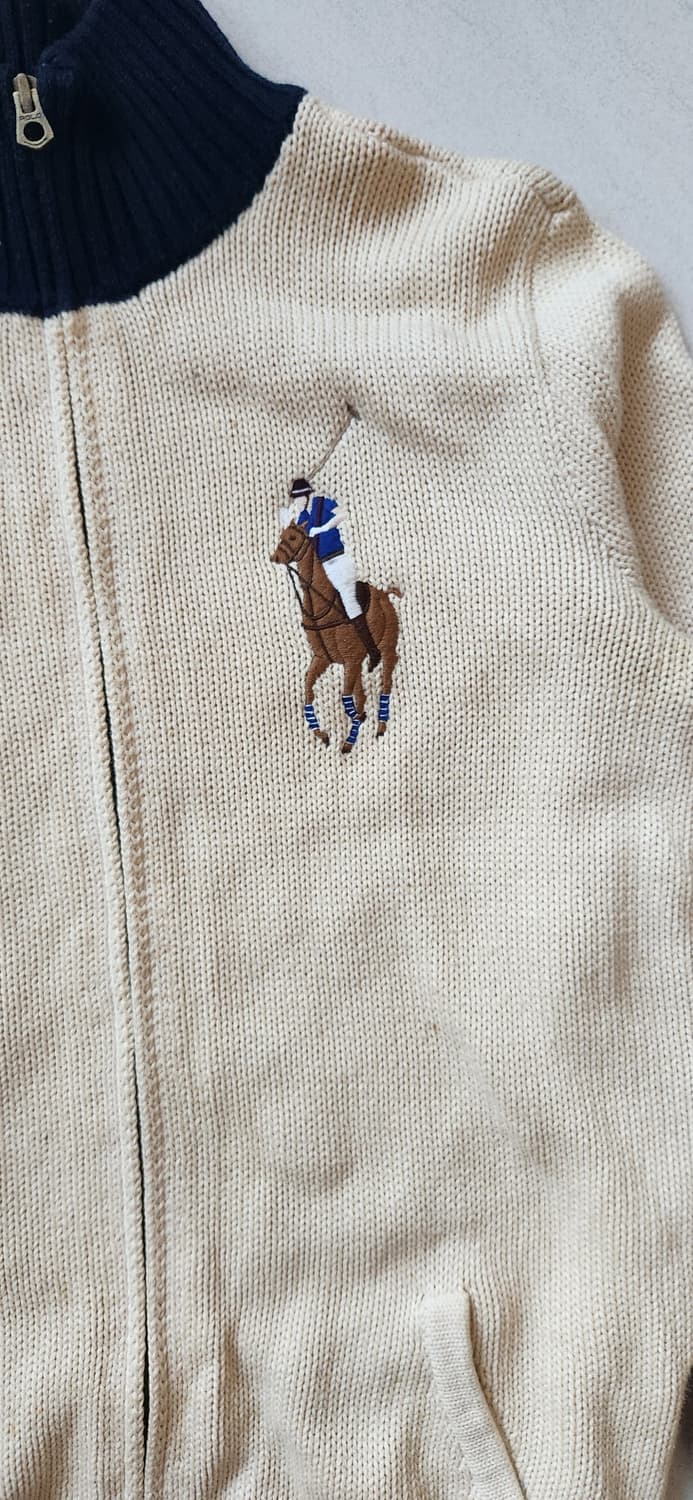 폴로 빅포니 아이보리 니트집업 L 상품이미지2