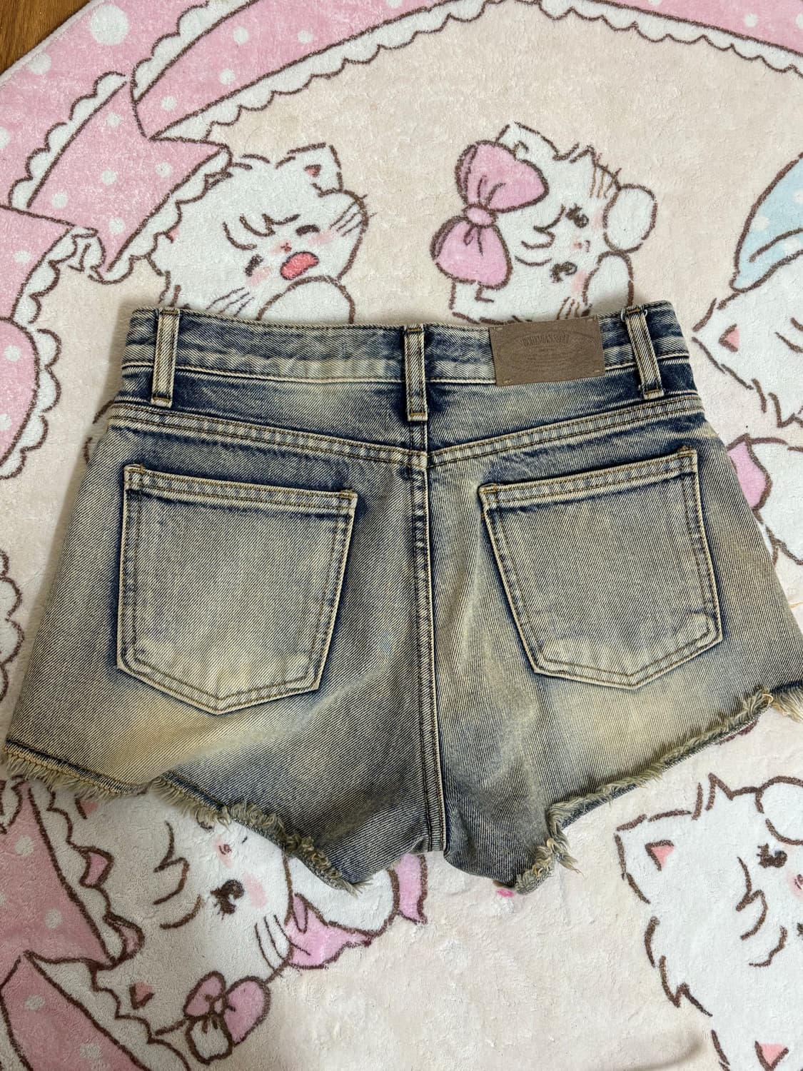 보헤미안서울 데미지 워싱 쇼츠 블루 1사이즈 상품이미지3