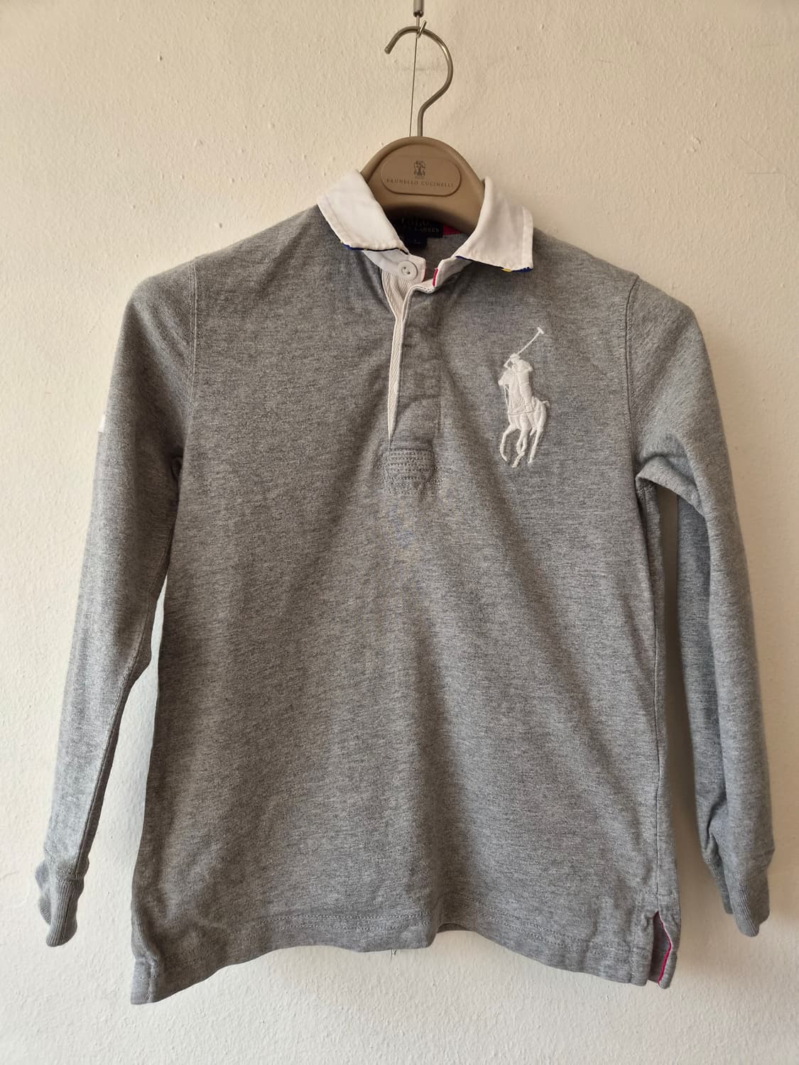 폴로랄프로렌 키즈 그레이 PK카라긴팔티셔츠 7T사이즈 상품이미지2