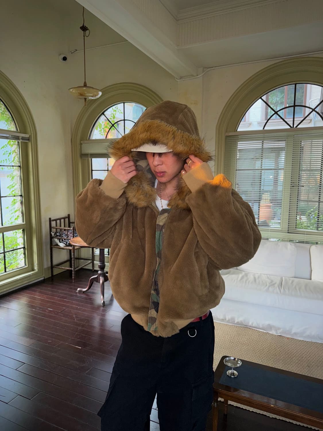 Reversible Camo Fur Bomber 상품이미지5